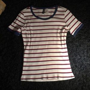 Women's Red White and Blue striped shirt